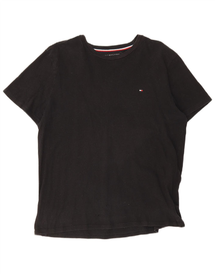 Tommy Hilfiger Herre T-Shirt Top Stor Sort Bomuld