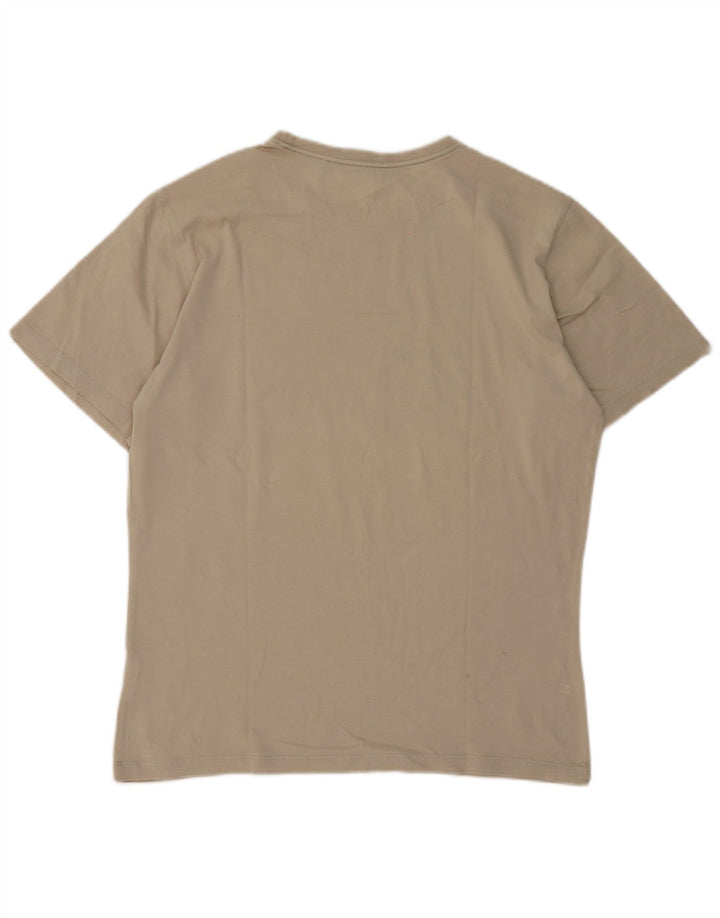 Jack Wolfskin Herre grafisk T-shirt Top Medium Beige Bomuld