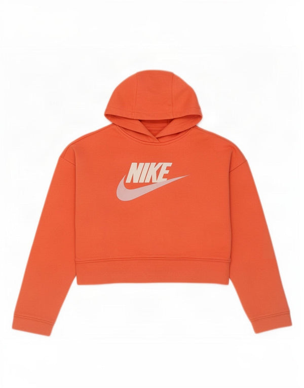 Nike piger Crop grafisk hættetrøje trøje 10-11 år medium orange bomuld