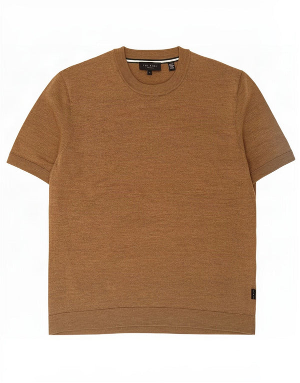 Ted Baker Kortærmet Herretrøje med rund hals XL brun uld
