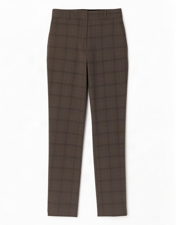 Zara Womens High Waist Tapered Suit Trousers XS W24 L26 Grey Check