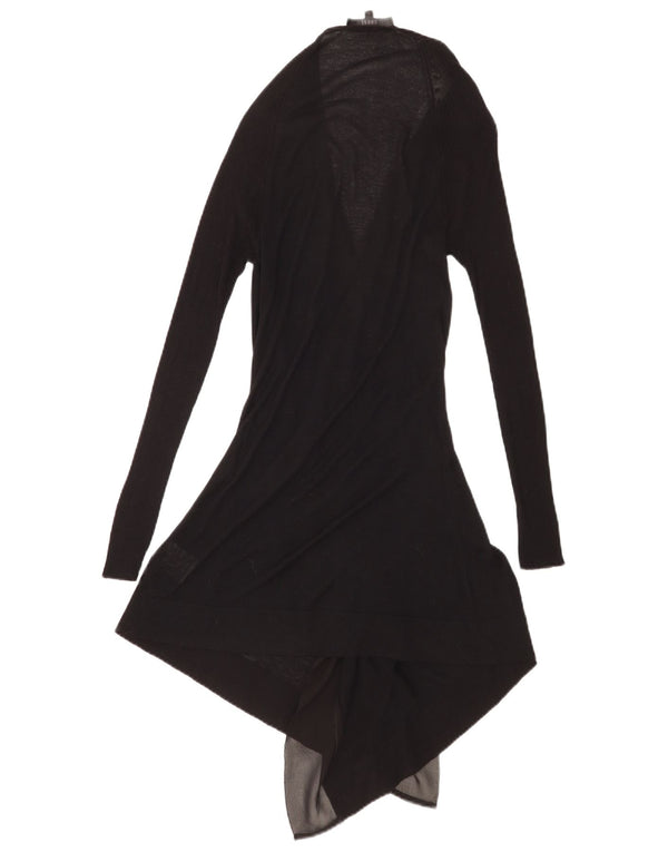 Coast Womens Longline Asymmetrisk Cardigan Sweater UK 8 Small Black Viscose
