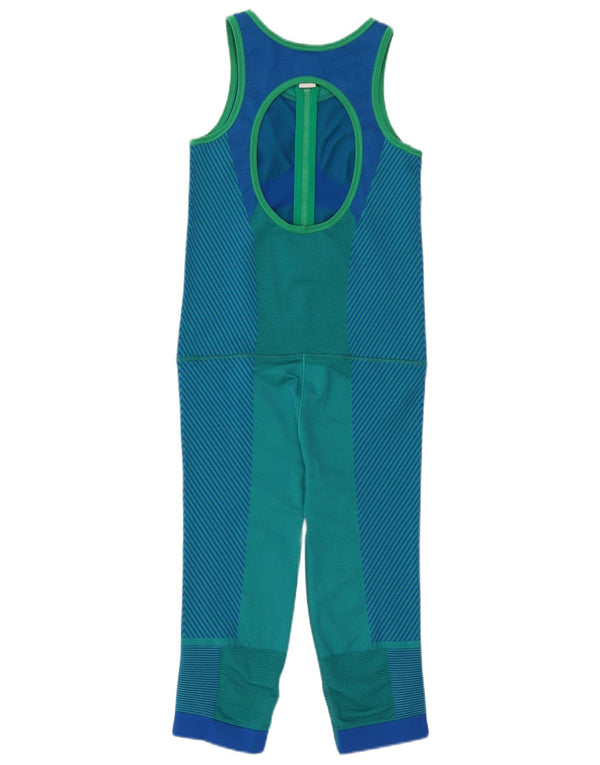 Adidas Dame Ærmeløs Jumpsuit UK 8 Small Green Colourblock Nylon