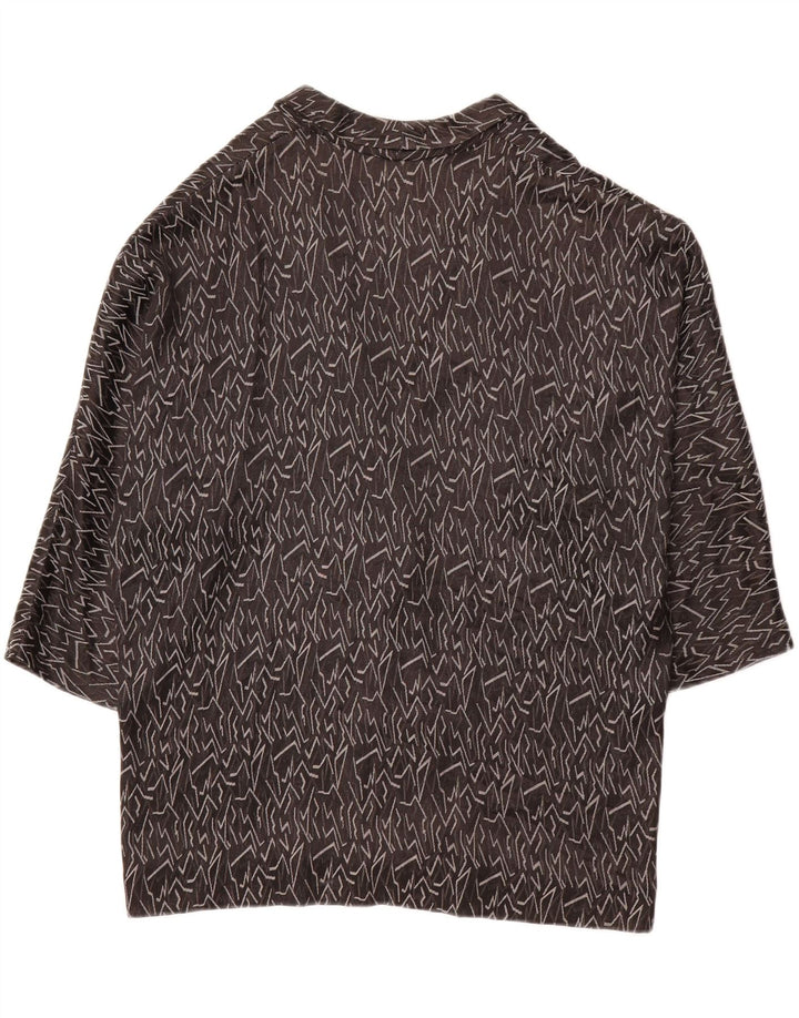 VINTAGE Womens Abstract Pattern 1 Button Blazer Jacket UK 18 XL Black Vintage Vintage and Second-Hand Vintage from Messina Hembry 