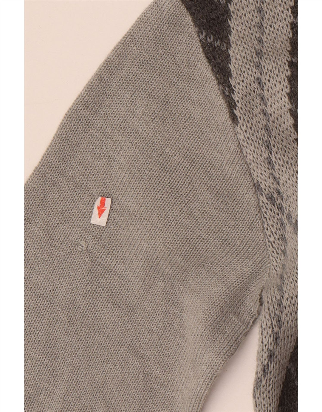 Vintage Herre Polo Neck Jumper Sweater IT 52 Large Grey Argyle/Diamond Wool