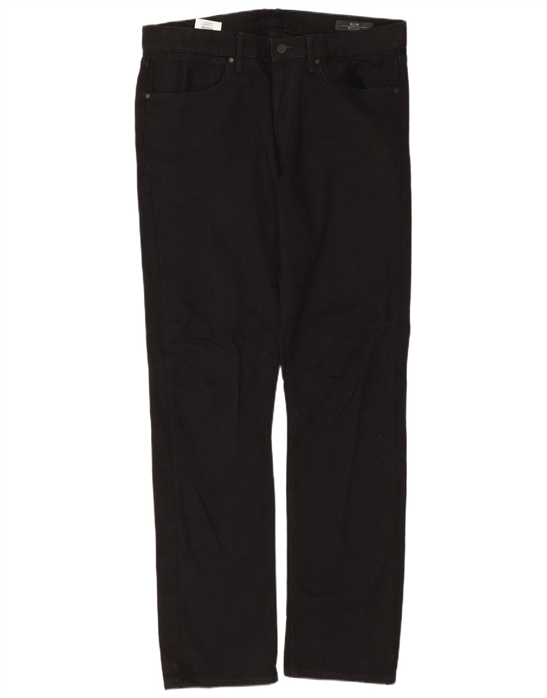 MARKS & SPENCER Slim Jeans til mænd W32 L31 Sort bomuld