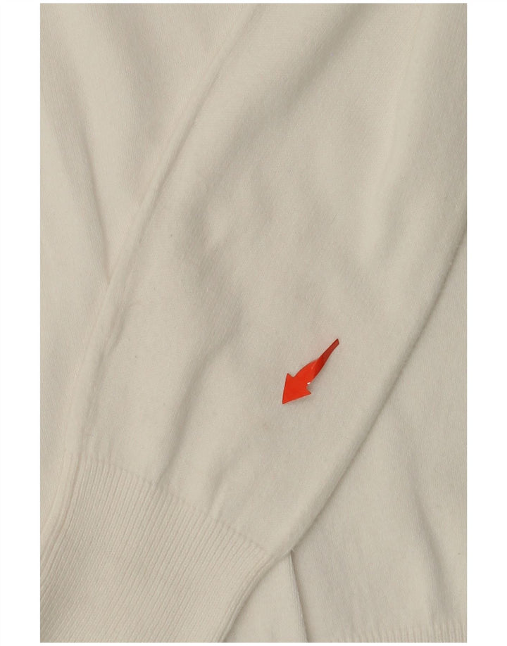 ZARA Dame V-hals sweater UK 14 Large White