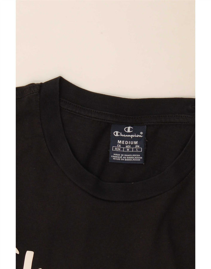 Champion Herre Grafisk T-Shirt Top Medium Sort