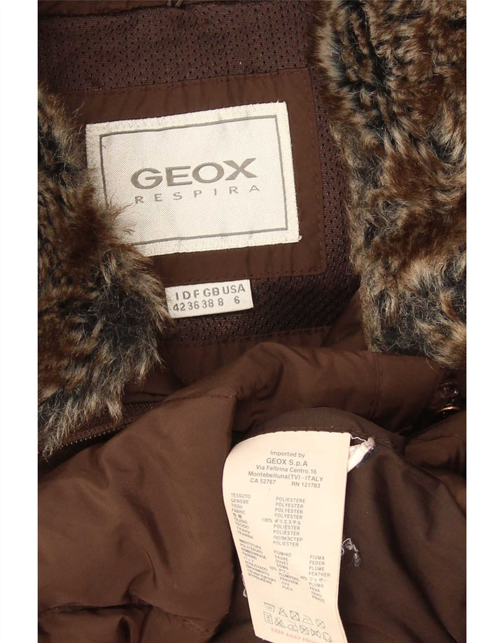 Geox polstret frakke til kvinder UK 8 Lille brun polyester
