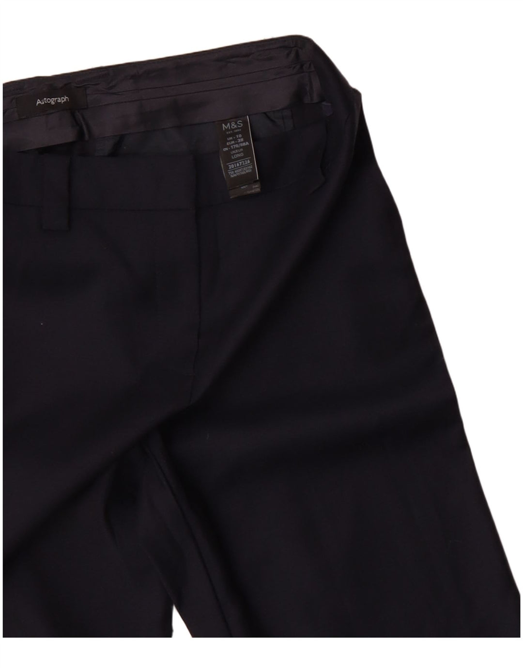 MARKS & SPENCER jakkesætsbukser til kvinder UK 10 Small W32 L33 Marineblå