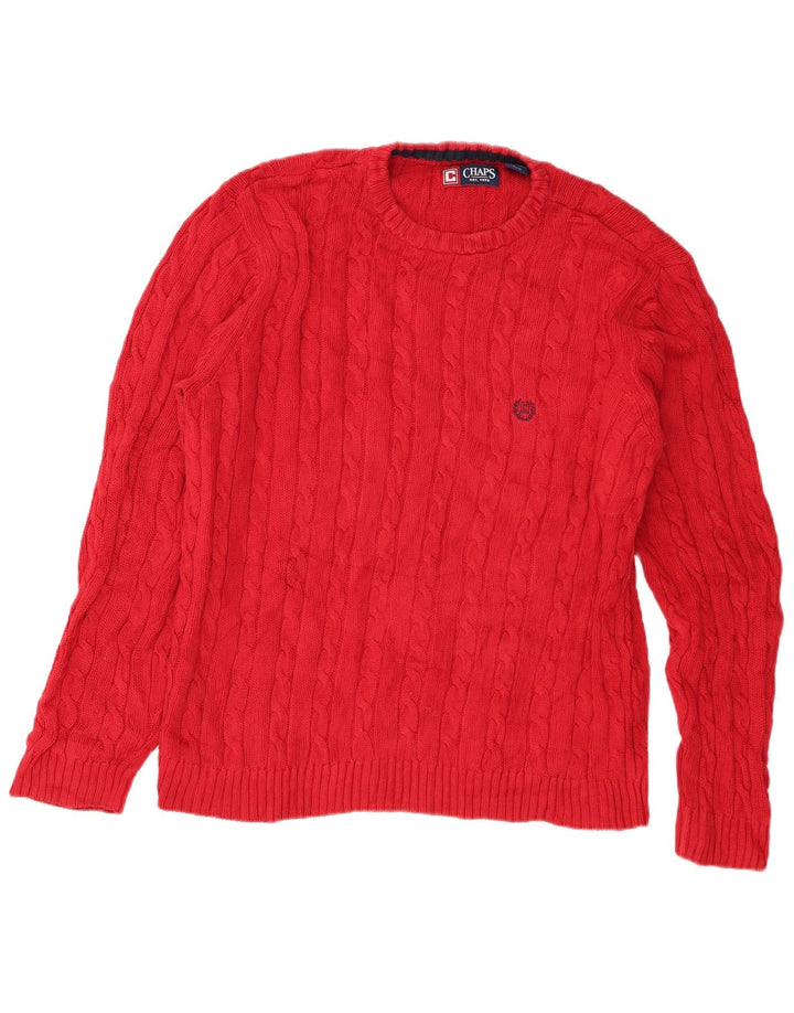 Chaps Herre Crew Neck Jumper Sweater Stor Rød Bomuld