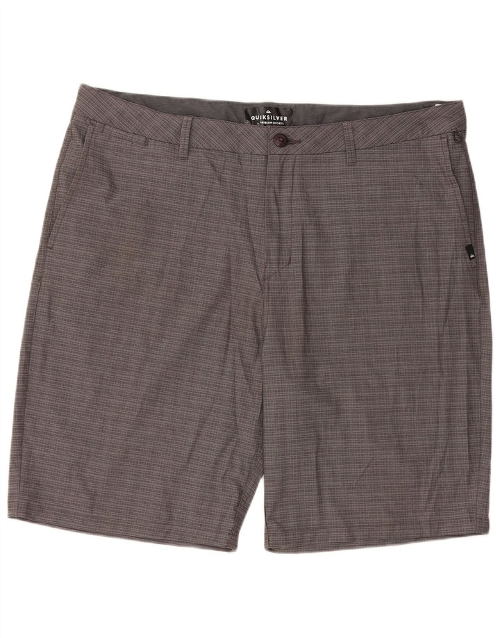 QUIKSILVER Chino Shorts til mænd W40 XL Grå ternet polyamid
