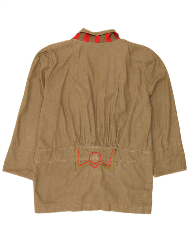 Vintage Dame Longline 3 Button Blazer Jacket IT 42 Medium Green Bomuld