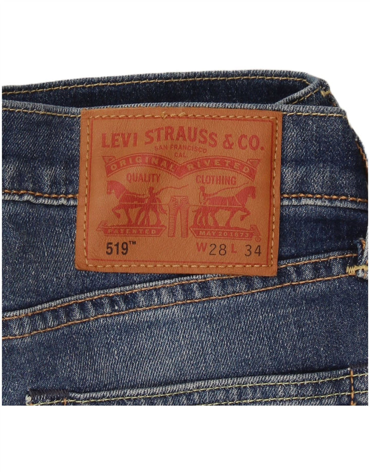 Levi's Dame 519 Skinny Jeans W28 L34 Blå Bomuld