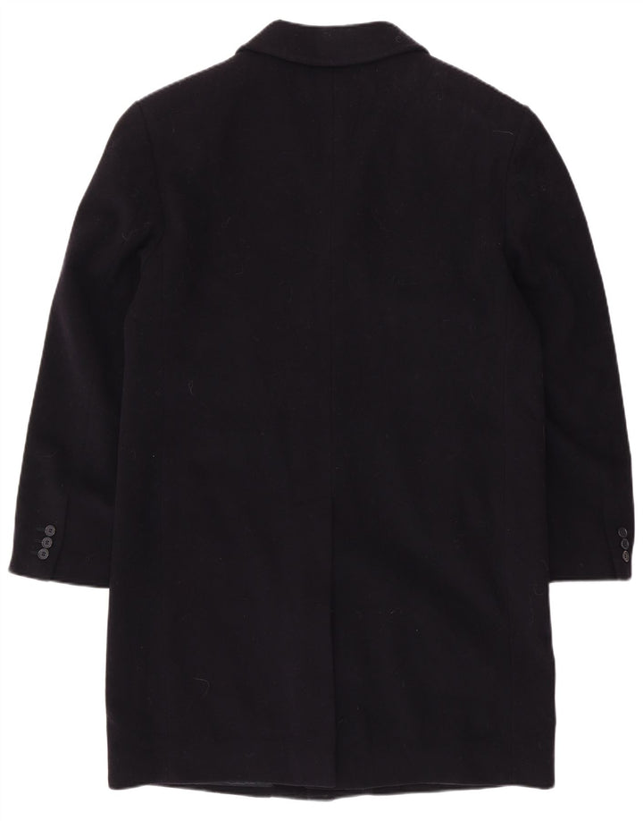 VINTAGE Herre Overfrakke UK 40 Large Navy Blue Wool