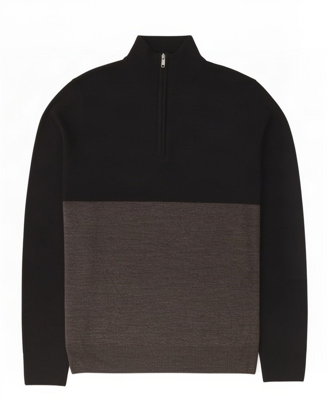 French Connection Herre Zip Neck Jumper Sweater Medium Sort Colourblock
