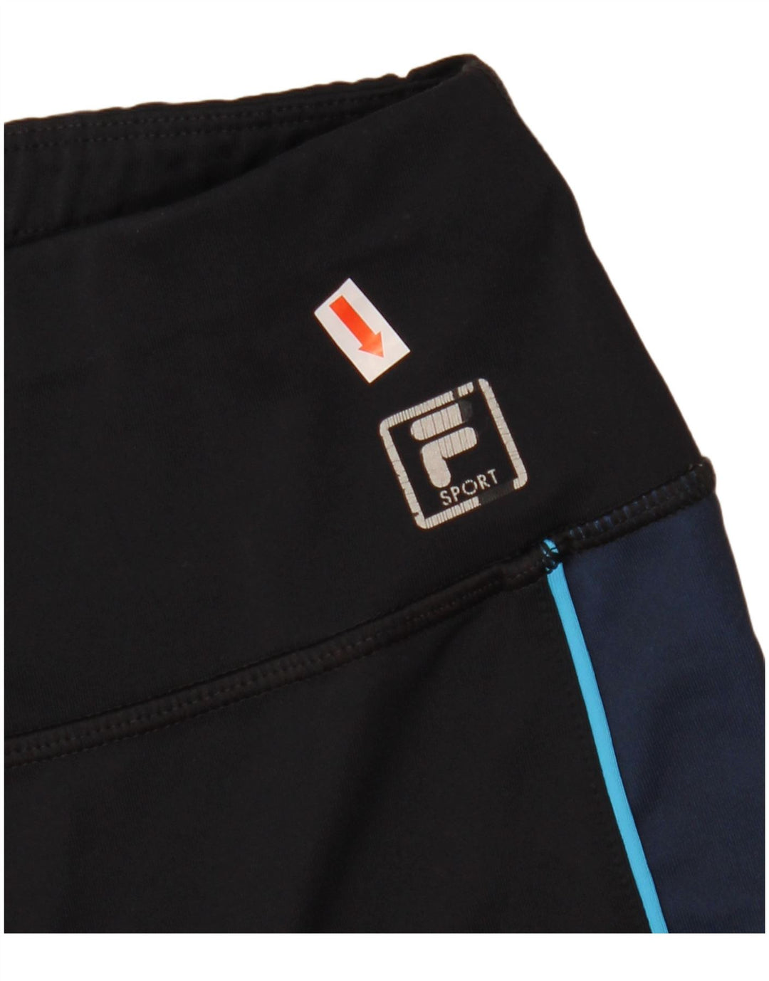 Fila Dame Capri Leggings UK 18 XL Sort Colourblock Polyester