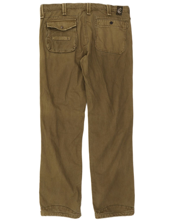 Vintage lige chinobukser til mænd IT 54 2XL W38 L33 Khaki sildeben