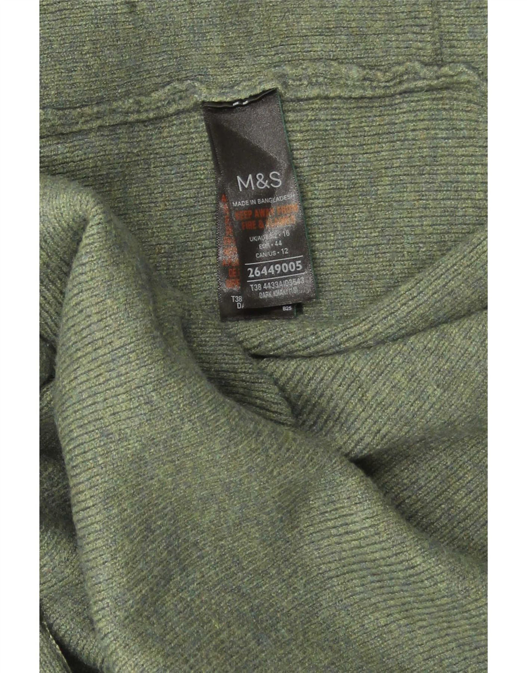 Marks & Spencer Dame Longline Åben Cardigan Sweater UK 16 Large Khaki