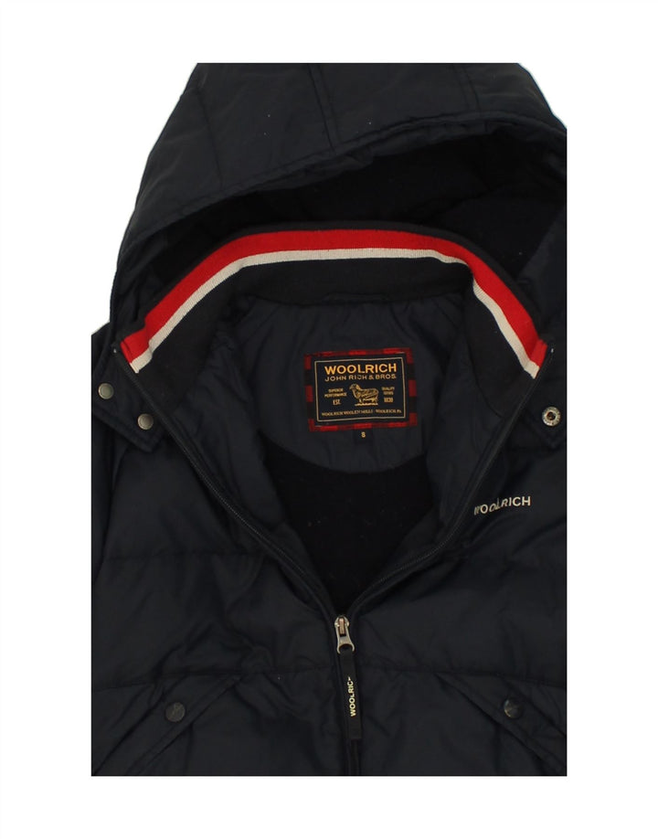 WOOLRICH Boys Hooded Padded Jacket 7-8 Years Navy Blue Nylon Vintage Woolrich and Second-Hand Woolrich from Messina Hembry 