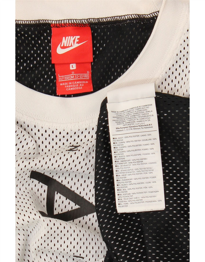 NIKE drenge grafisk vest top 12-13 år stor hvid polyester
