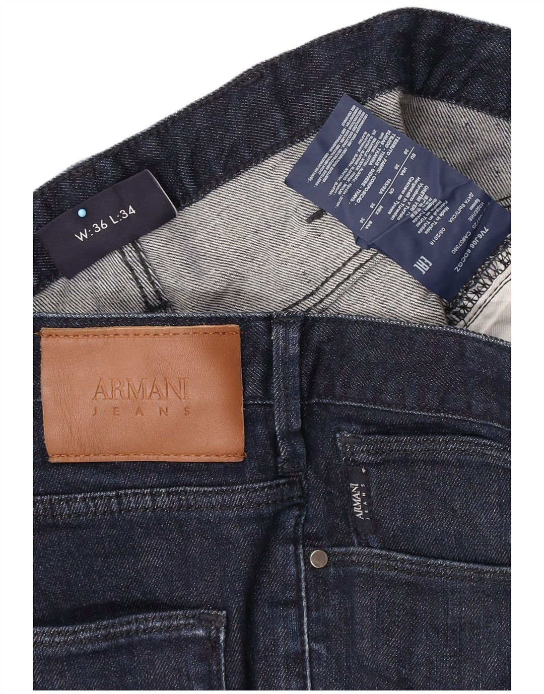 Armani Herre Slim Jeans W36 L34 Marineblå Bomuld