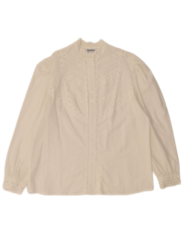 MEICO skjortebluse til kvinder EU 44 XL Hvid blomster