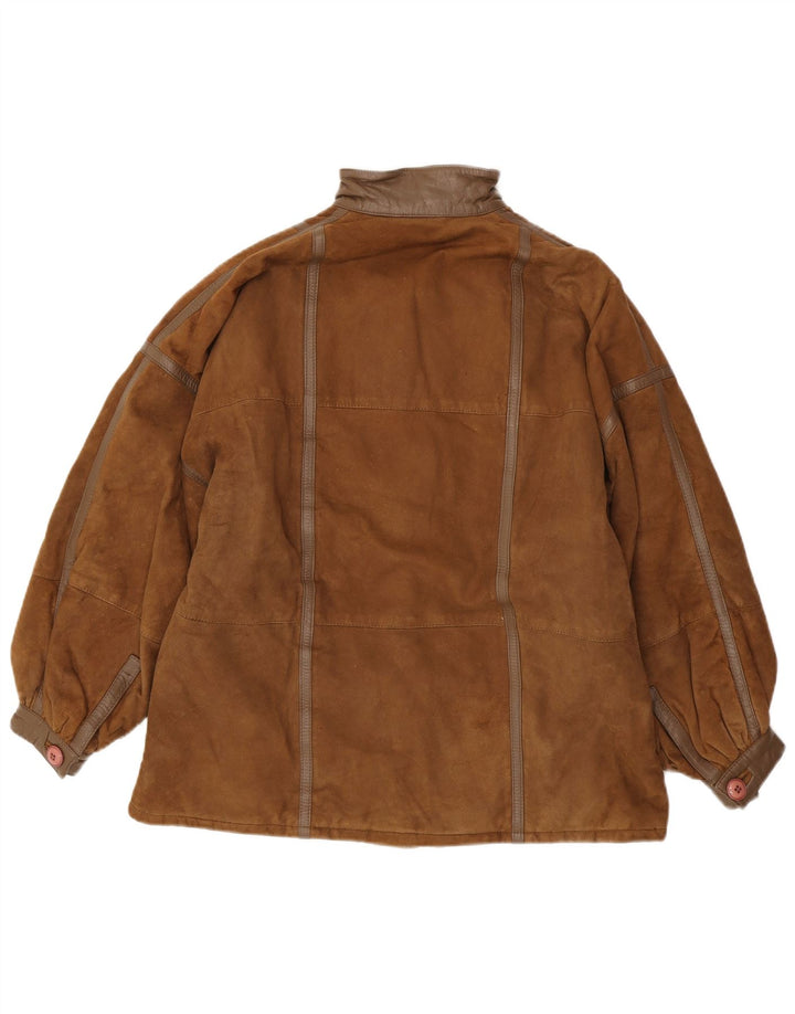 Vintage Dame Oversized Ruskindsjakke IT 42 Medium Brun