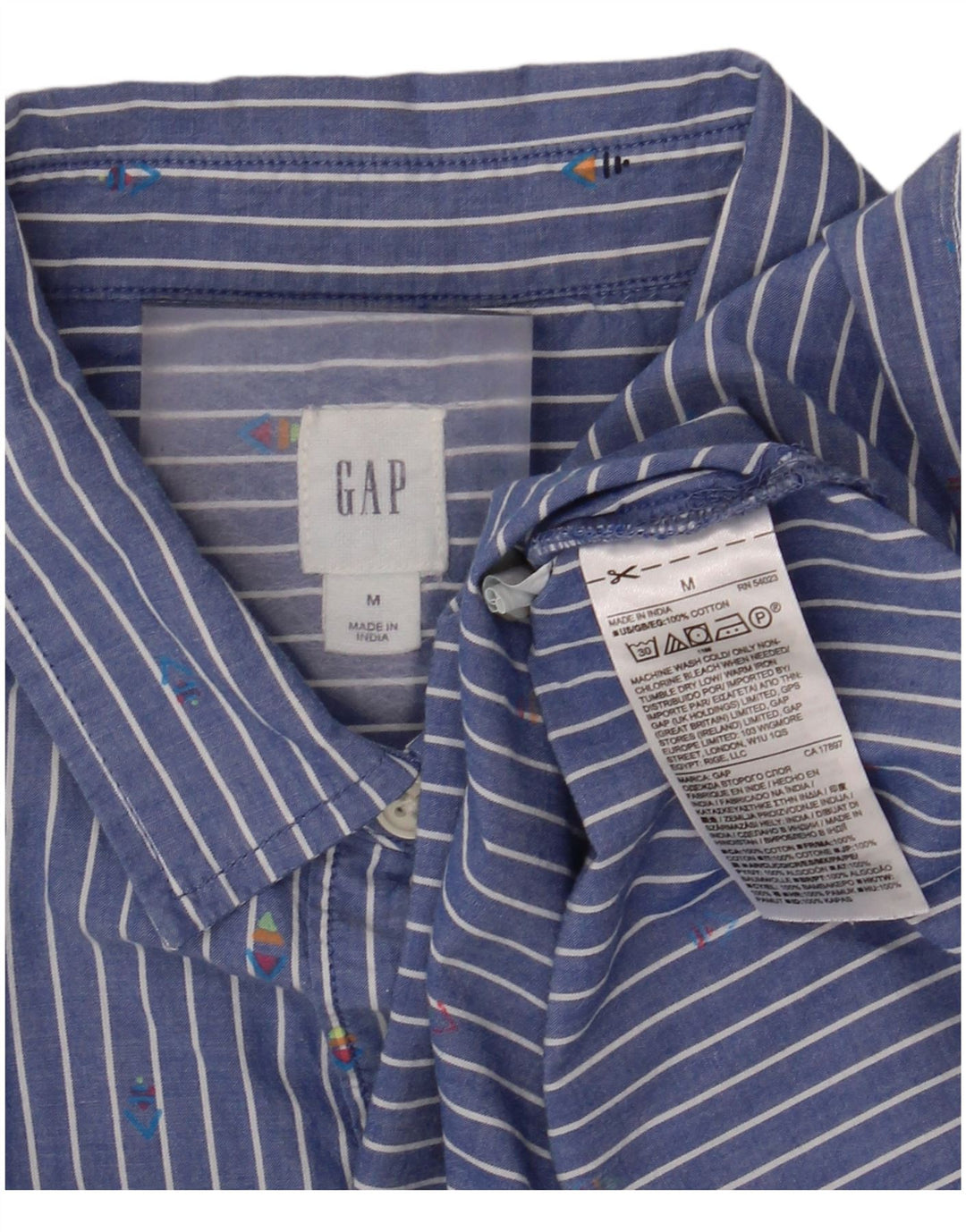 GAP skjortekjole til kvinder UK 14 Mellemblå nålestribet bomuld