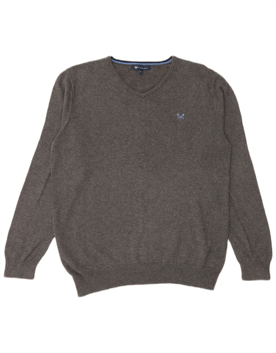 Besætningstøj Herre V-hals sweater Stor grå bomuld