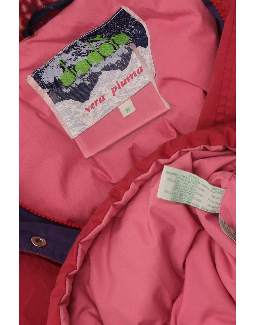 Diadora Dame Oversized Polstret Frakke UK 14 Medium Pink Polyester