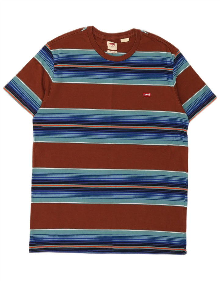 Levi's Herre Standard Fit T-Shirt Top Medium Brun Stribet