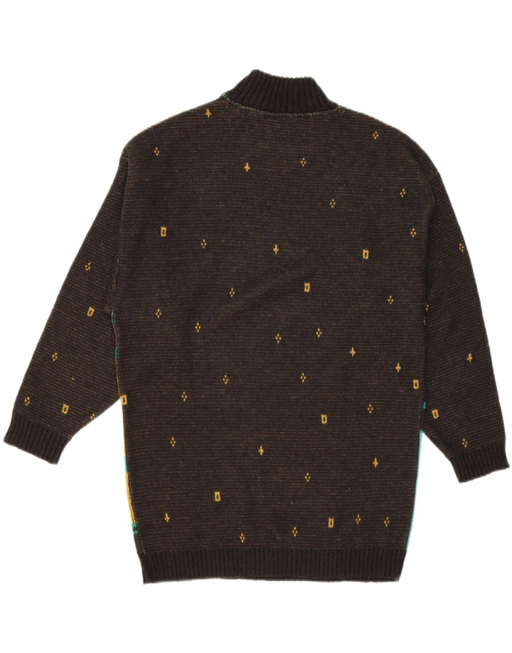 VINTAGE Womens Oversized Turtle Neck Jumper Sweater UK 14 Medium Brown Vintage Vintage and Second-Hand Vintage from Messina Hembry 