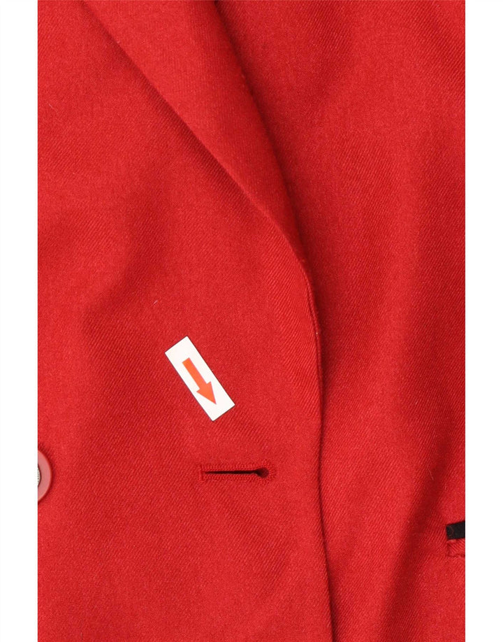 Vintage Dame Dobbeltradet Oversized Blazer Jacket UK 18 XL Rød Uld