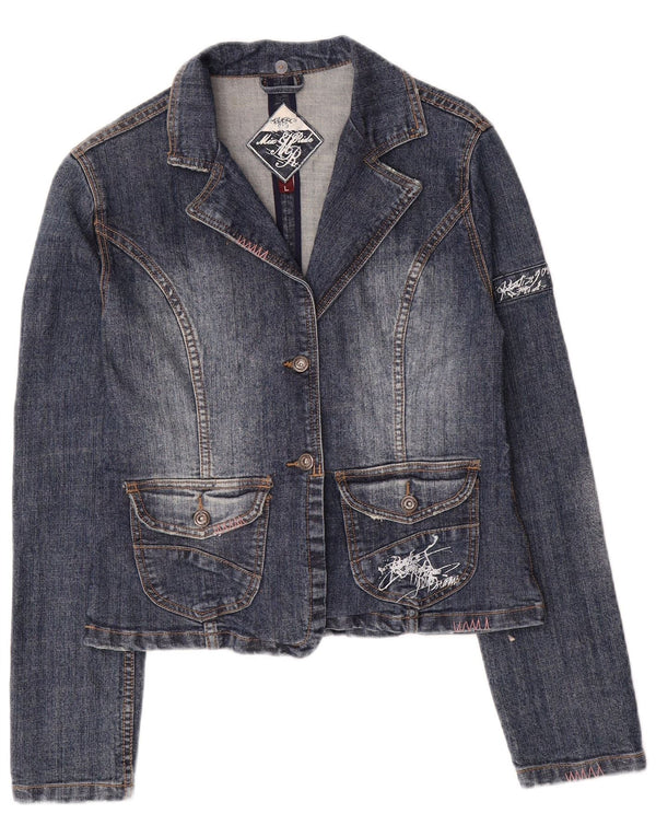 Vintage Womens Denim Jacket UK 14 Large Blue Cotton
