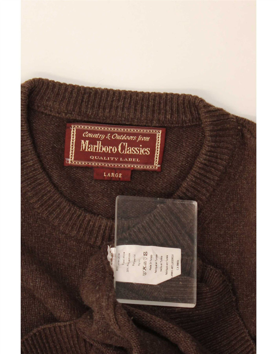 Marlboro Classics Herre Crew Neck Jumper Sweater Stor Brun Uld