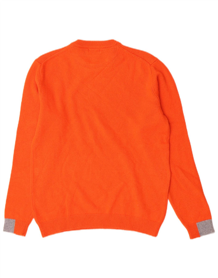 Sun68 Herre Crew Neck Jumper Sweater Medium Orange Merino Uld