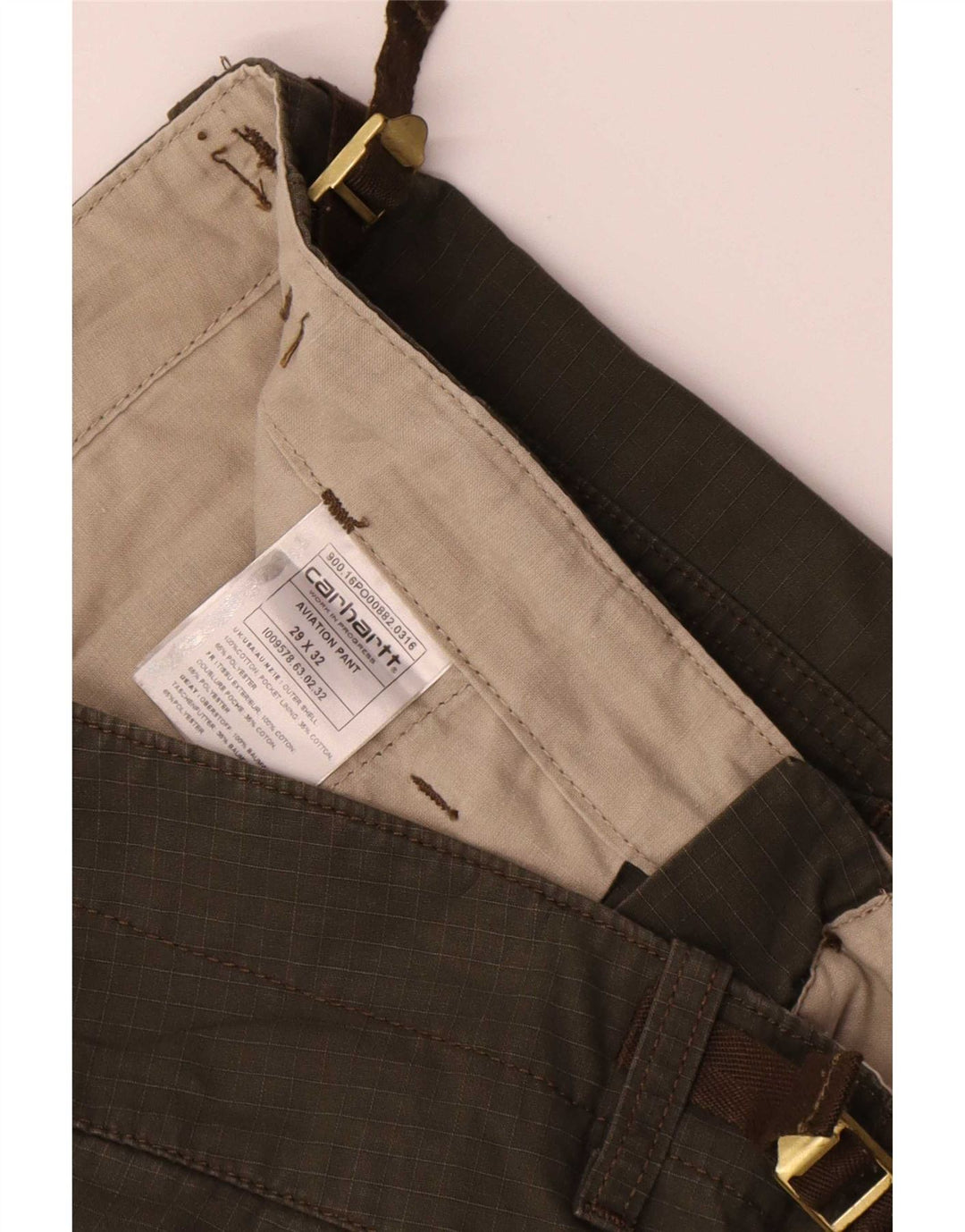 Carhartt Dame Slim Cargo Bukser W29 L26 Khaki Bomuld