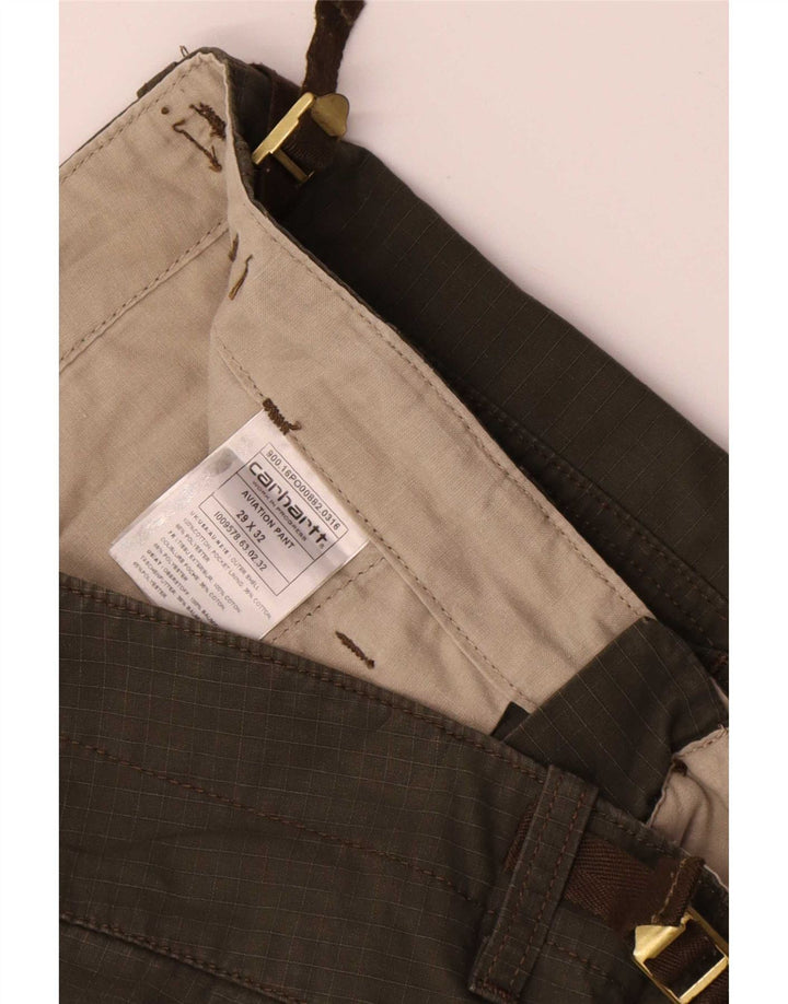 Carhartt Dame Slim Cargo Bukser W29 L26 Khaki Bomuld