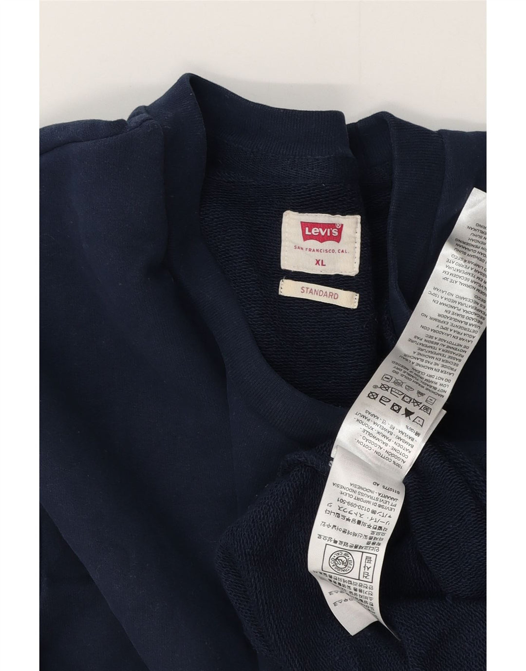 LEVI'S Herre Standard Fit Sweatshirt Jumper XL Marineblå Bomuld
