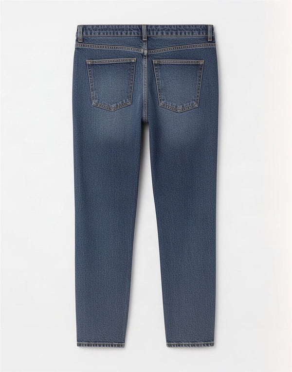 Topshop Dame Mom Højtaljede tilspidsede jeans W36 L28 Blå Bomuld