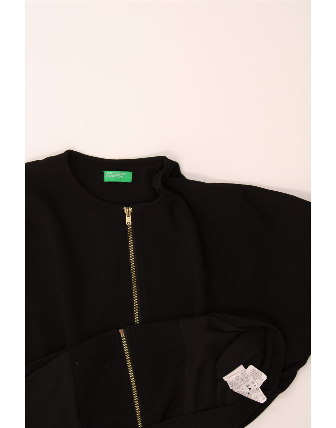BENETTON Womens 3/4 Sleeve Cardigan Top UK 10 Small Black Polyester Vintage Benetton and Second-Hand Benetton from Messina Hembry 