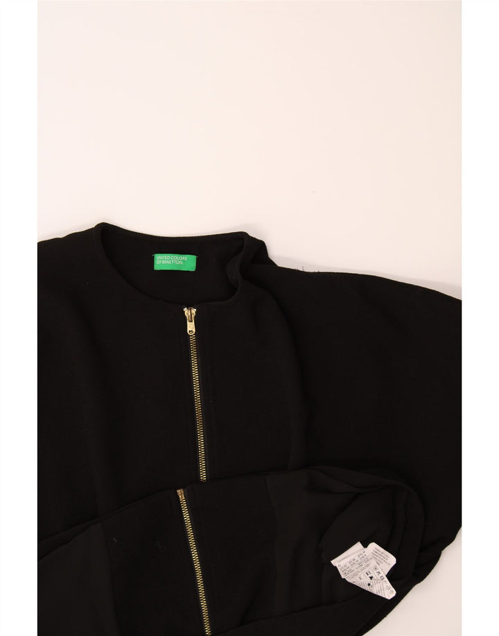 BENETTON Womens 3/4 Sleeve Cardigan Top UK 10 Small Black Polyester Vintage Benetton and Second-Hand Benetton from Messina Hembry 