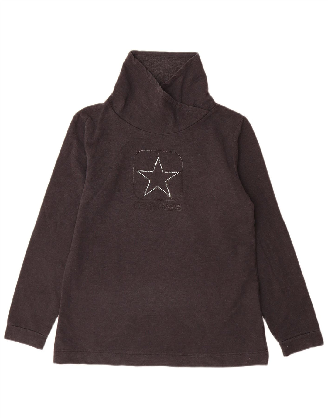 Converse Graphic Sweatshirt Jumper UK 14 Stor Grå Bomuld