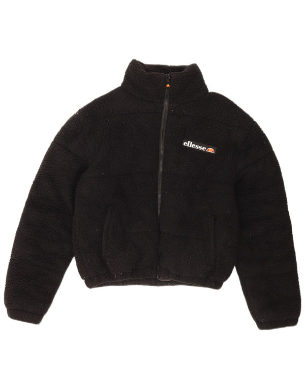 Ellesse Dame Oversized Fleecejakke UK 8 Lille Sort Polyester