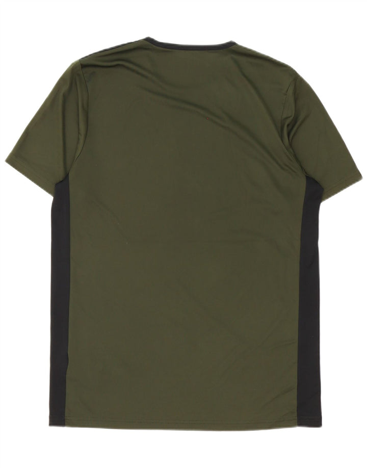 Adidas Herre Climalite T-Shirt Top Medium Grøn Colourblock Polyester