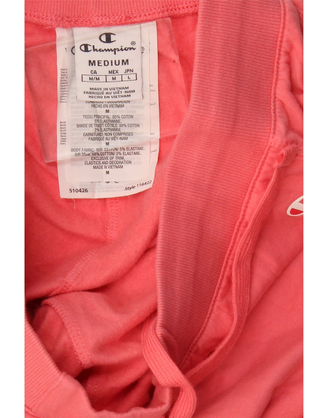 Champion Womens træningsdragt Bukser Joggers UK 12 Medium Pink Bomuld