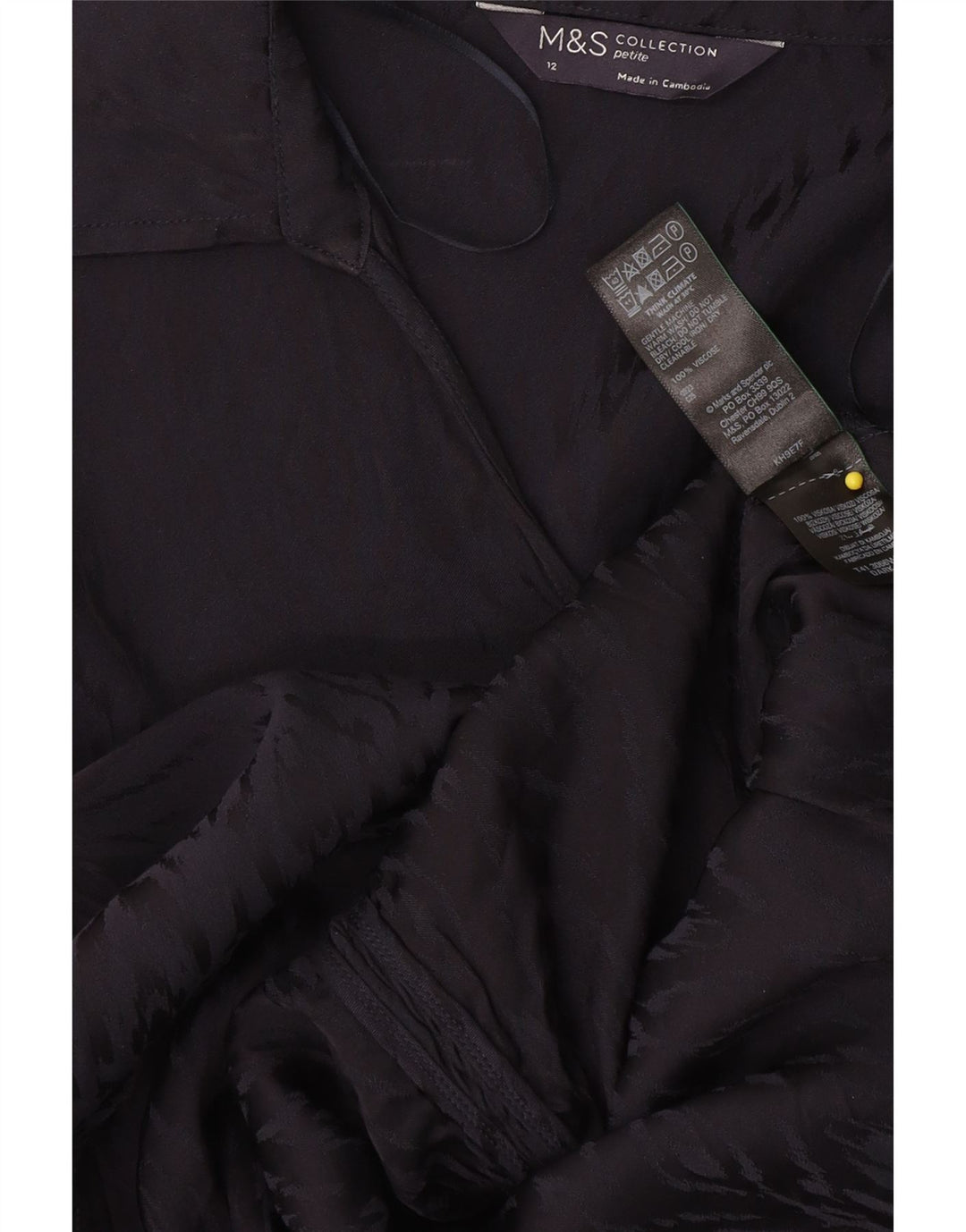 Marks & Spencer Dame Pullover Shirt UK 12 Medium Navy Blue Viscose