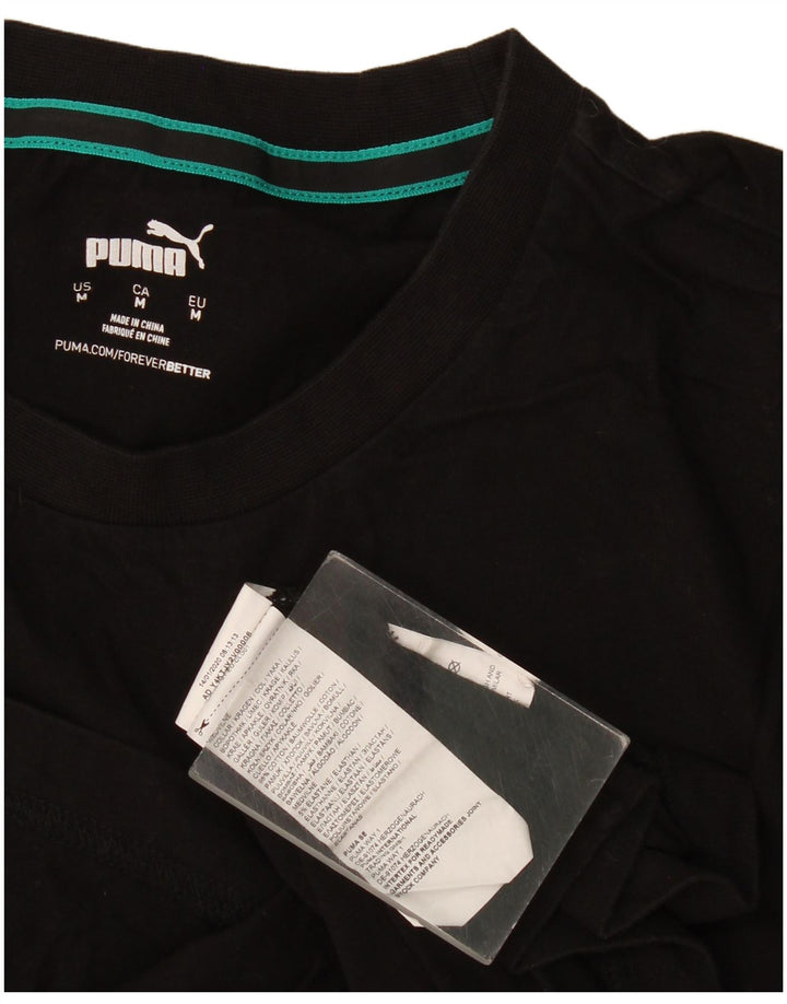 Puma Herre Grafisk T-Shirt Top Medium Sort Bomuld