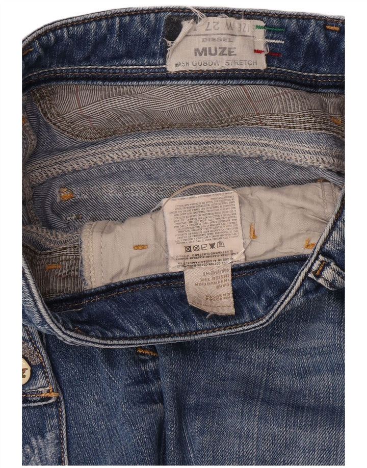 Diesel Dame Muze Straight Jeans W27 L30 Blå Bomuld